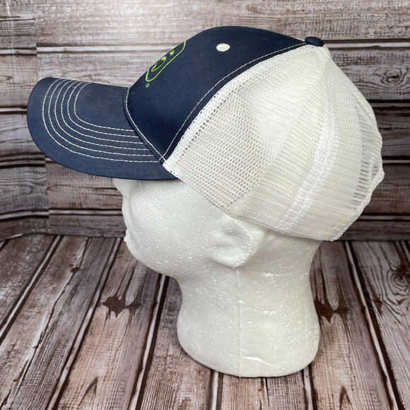 DUPONT Farm Ag Seed Men's OS Blue White Mesh Strapback Embroidered Cap Hat NWOT - Picture 2 of 7